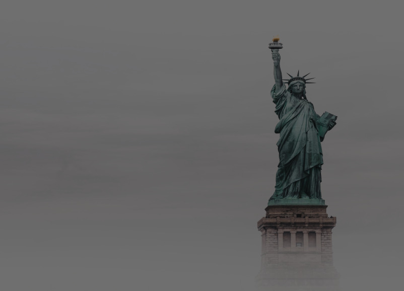 Statue of liberty in fog